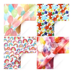 Craftbox Assorted Colorful Gift Wraps Gift Wrapping Paper (70 x 50cm) (80gsm) (Set of 4)