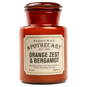 Paddywax Apothecary Glass Candle Orange Zest & Bergamot 8Oz