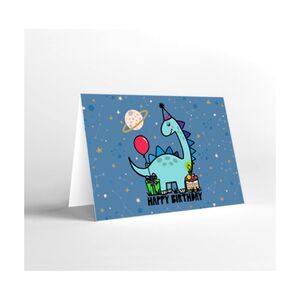 Mukagraf Happy Birthday(Dinosaur)Standard Greeting Card(18X12Cm)