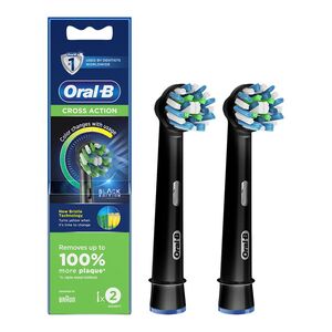 Oral-B EB50BRB-2 CrossAction Replacement Brush Head - Black (Pack of 2)