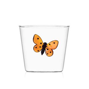 Ichendorf Clear Borosilicate Tumbler 350ml - Red Butterfly