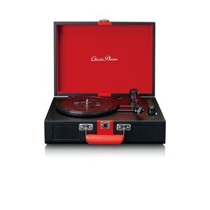Lenco Classic Phono TT-110BKRD UK Turntable With Bluetooth And Built-in Speakers - Black/Red
