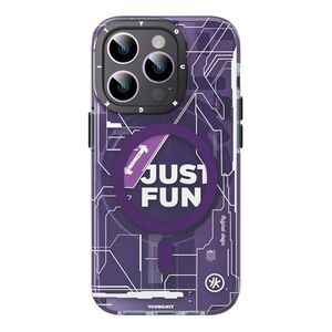 Youngkit Futuristic Circuit MagSafe Case For 14 Pro - Elegant Purple