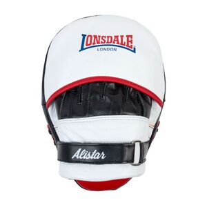 Lonsdale Alistar Leather Hook & Jab Pads (1 Pair) - Black/White/Red - One Size