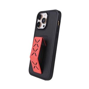 Tingz PU Leather Case with Hand Grip for iPhone 14 Pro - Red