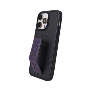 Tingz PU Leather Case with Hand Grip for iPhone 14 Pro - Purple