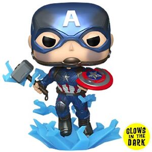 Funko Pop! Marvel Avengers Endgame Captain America With Hammer 3.75-Inch Vinyl Figure (Glows In The Dark)(Mt)