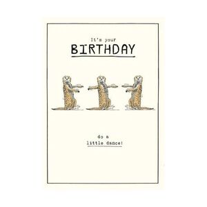 Pigment Etched Meerkat Do A Little Dance Greeting Card (17.6 x 13cm)