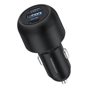 Powerology Ultra-Quick Car Charger 130W with USB-C to USB-C Cable - Black