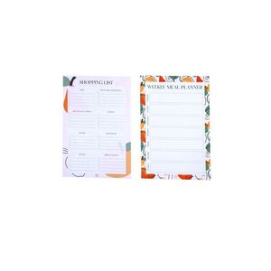 Prickly Pear Fruit Magnetic Meal Planner With Shopping List (Set of 2)