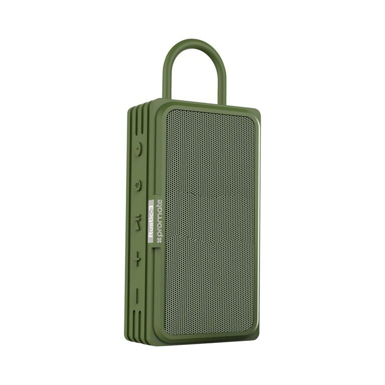 Promate Rustic-3 Green Portable Rugged IPX6 Water Resistant True Wireless Stereo Speaker