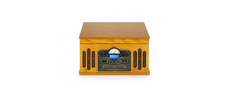 Ricatech Rmc240 6 In 1 Turntable Music Center Oak Wood