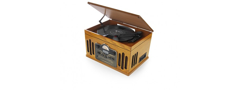 Ricatech Rmc240 6 In 1 Turntable Music Center Oak Wood