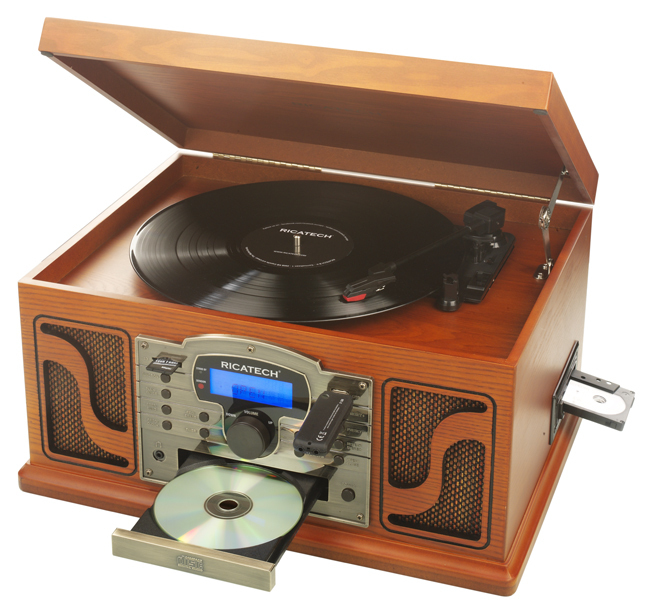 Ricatech RMC250 6-in-1 Music Center Wood Finish