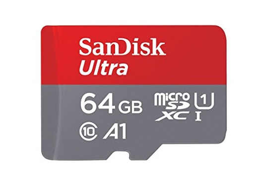 SanDisk Ultra 64GB microSDXC UHS-I Card (A1) (C10) (U1) with Adapter