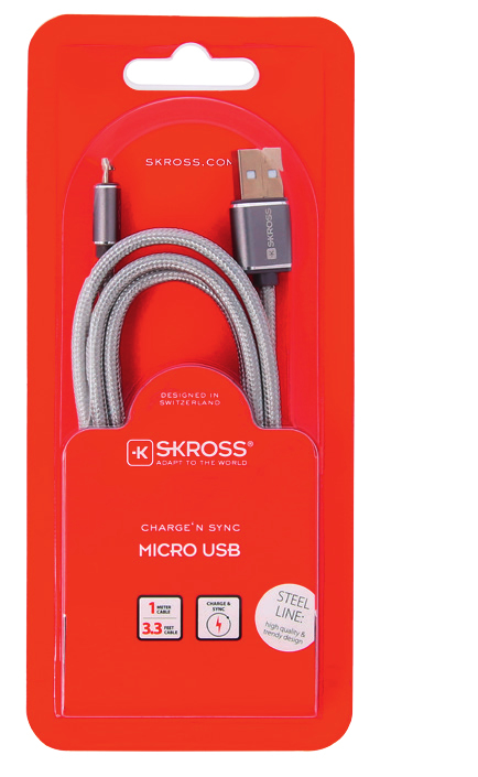 Skross Steel Line Charge N Sync Micro USB Cable