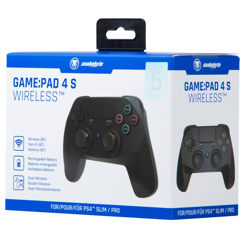 Snakebyte Game Pad 4 S Black Wireless Controller for PS4