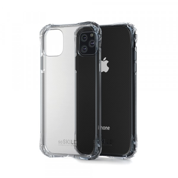 Soskild Abosrb 2.0 Impact Case Transparent & Tempered Glass Screen Protector for iPhone 11 Pro Max