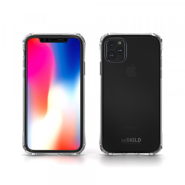 Soskild Abosrb 2.0 Impact Case Transparent & Tempered Glass Screen Protector for iPhone 11 Pro Max