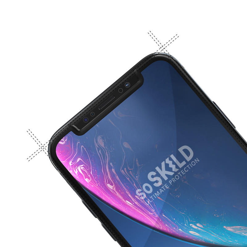 Soskild Defend Heavy Impact Case Black with Tempered Glass Screen Protector for iPhone XR