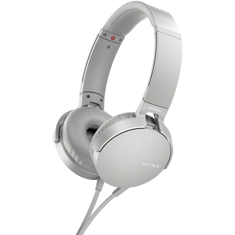 Sony MDR-XB550AP Extra Bass Headphones With Mic For Calls White