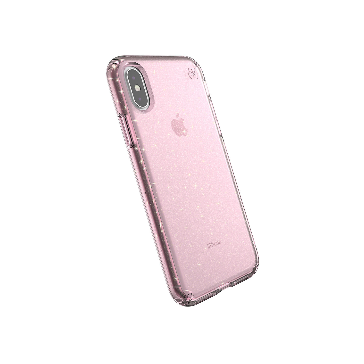 Speck Presidio Clear + Glitter Case Bella Pink with Gold Glitter/Bella Pink for iPhone XS