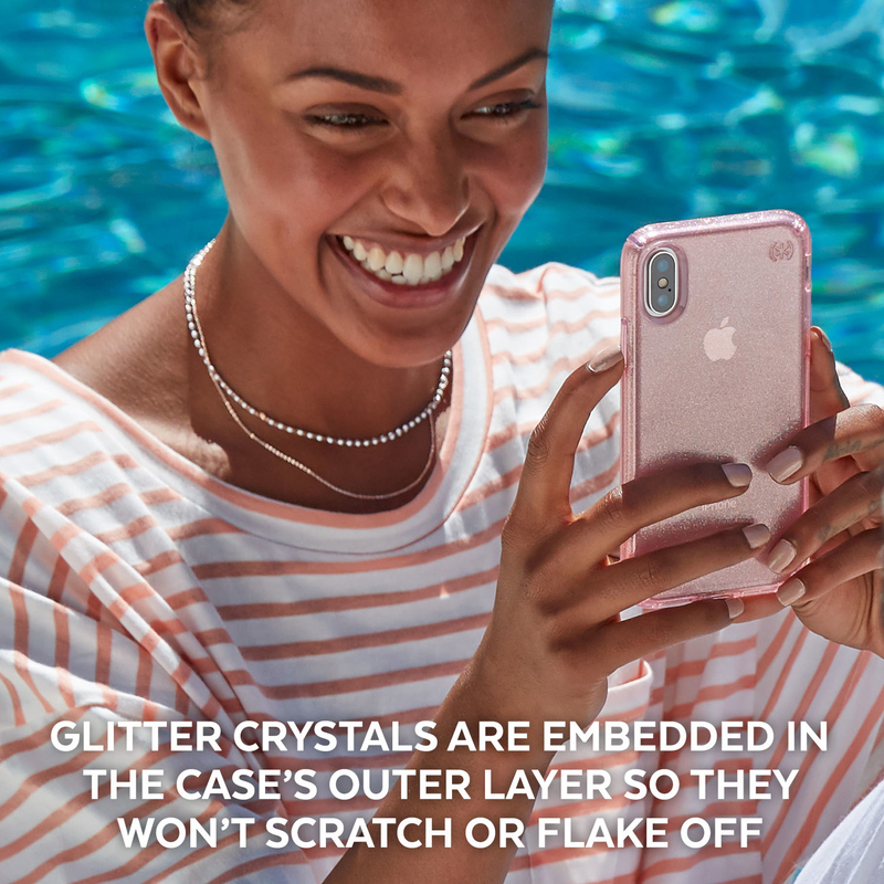 Speck Presidio Clear + Glitter Case Clear with Gold Glitter/Clear for iPhone XS