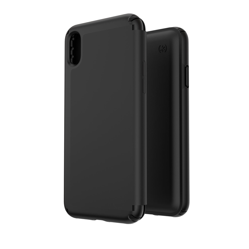 Speck Presidio Folio Leather Case Black/Black for iPhone XS Max