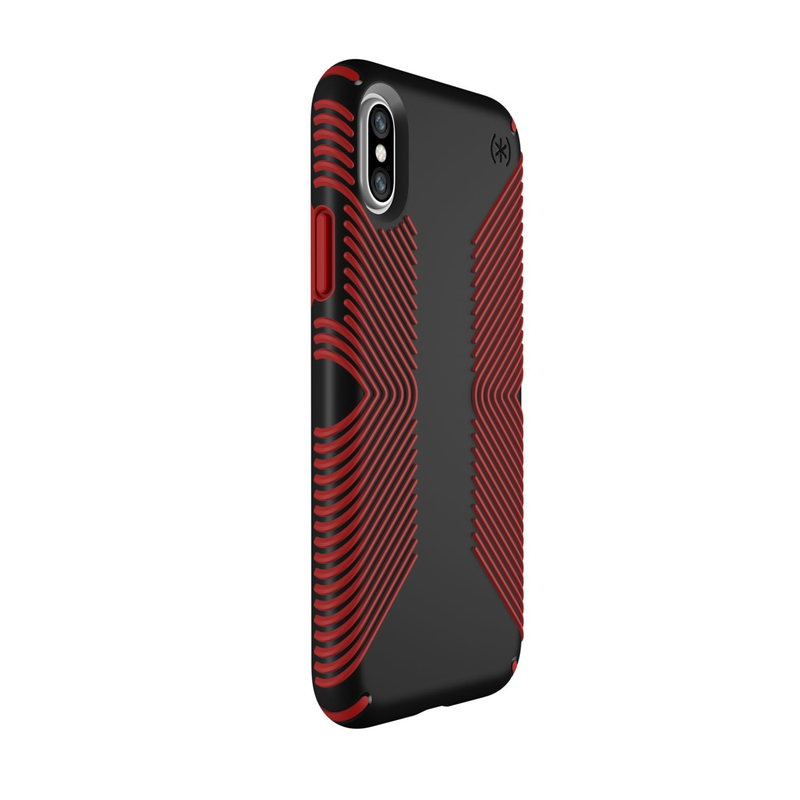 Speck Presidio Grip Case Black/Dark Poppy Red for iPhone XS