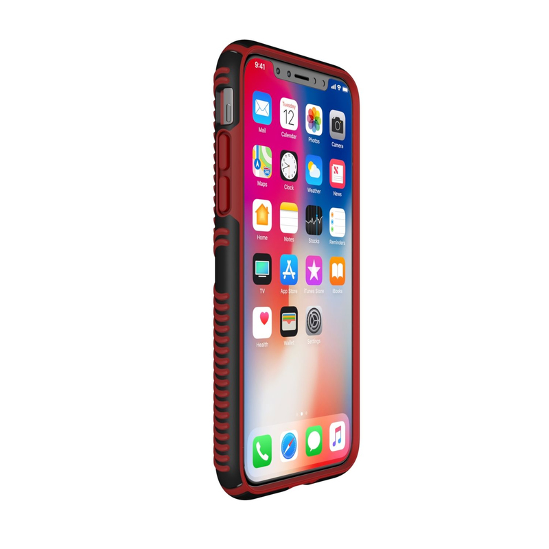 Speck Presidio Grip Case Black/Dark Poppy Red for iPhone XS