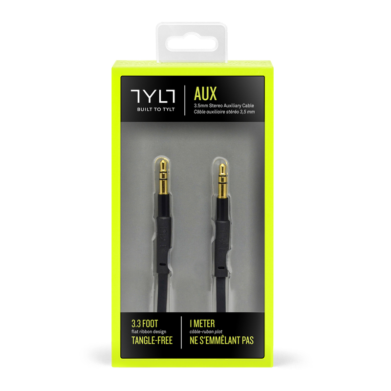 Tylt Stereo Auxiliary 3.5mm Cable Black