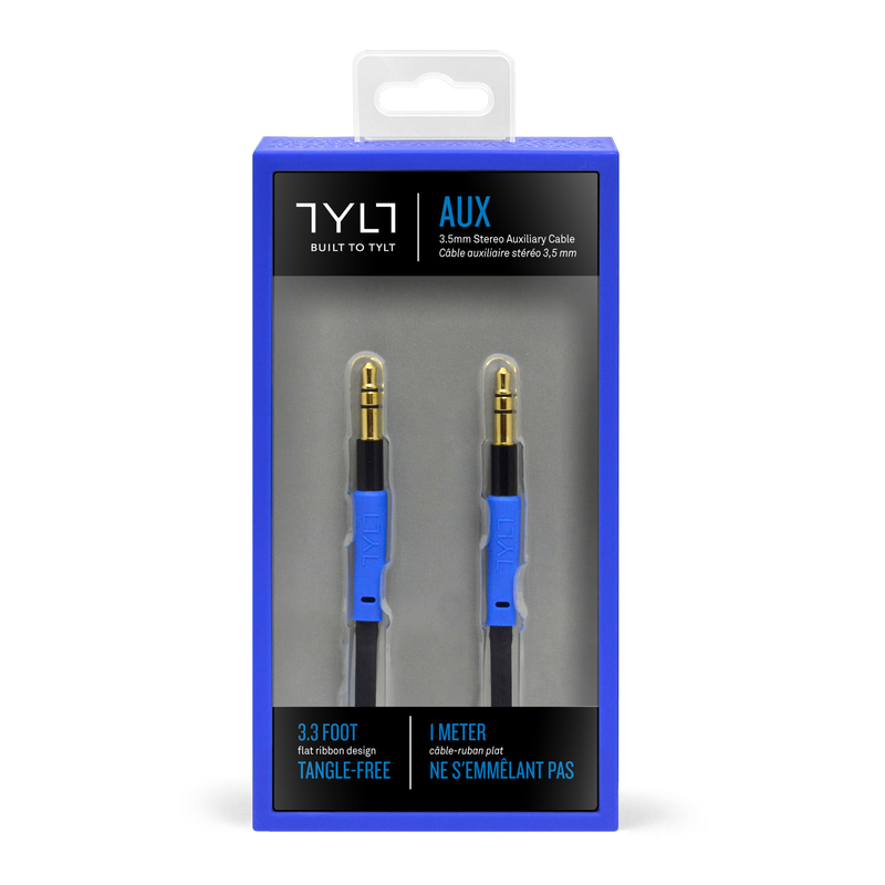 Tylt Stereo Auxiliary 3.5mm Cable Blue