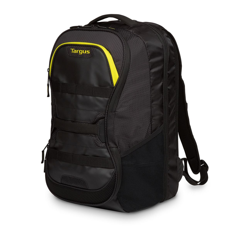 Targus Work + Play Fitness Backpack Black/Yellow Fits Laptop up to 15.6 Inch