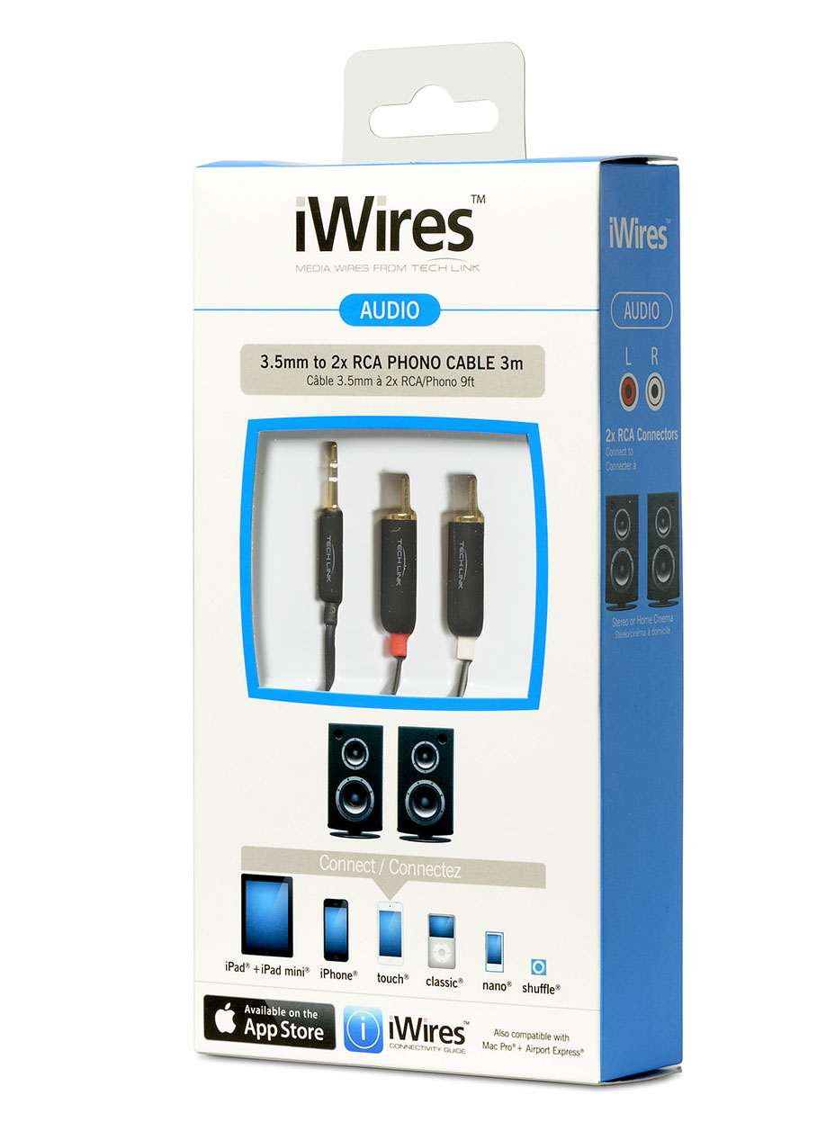 Iwires 3.5mm To 2X Rca/Phono 3M Cable