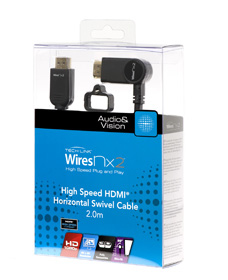 Techlink Swivel Horizontal HDMI A Plug V1.4 2M