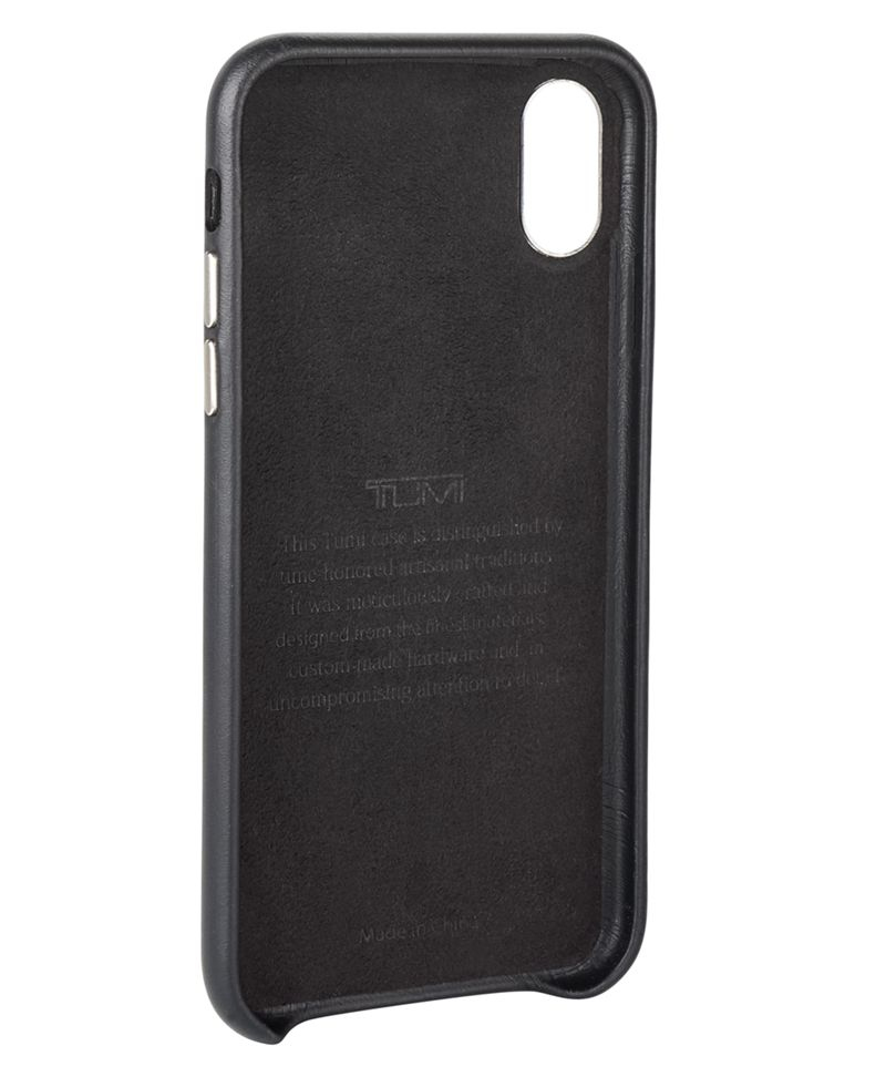 Tumi Leather Wrap Case Black for iPhone X