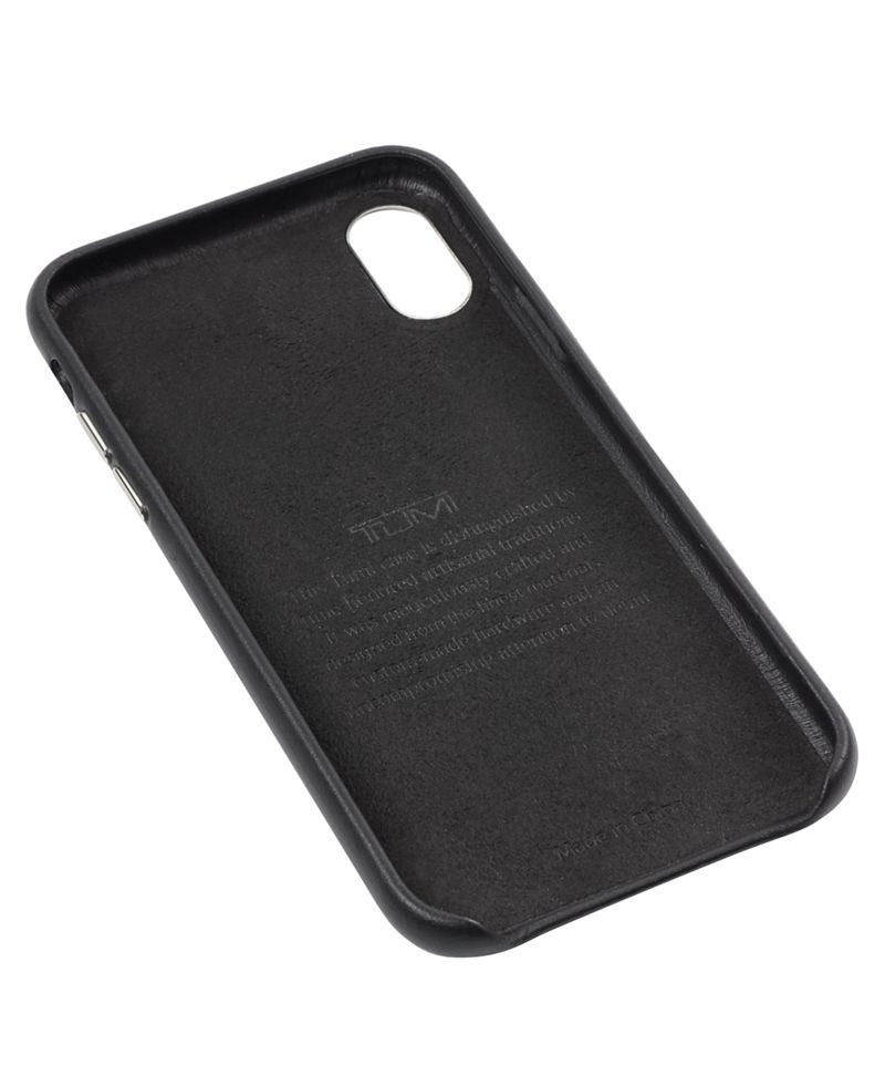 Tumi Leather Wrap Case Black for iPhone X