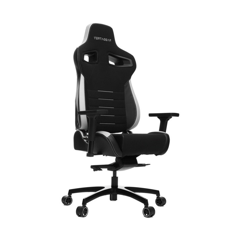Vertagear Racing Series P-Line Pl4500 Gaming Chair Black/White Edition Coffee Fiber With Silver Embroidery