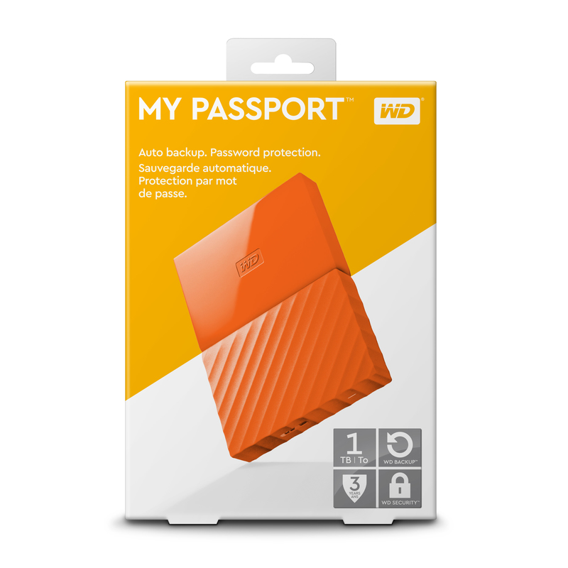 Western Digital My Passport 1TB Orange External Hard Drive