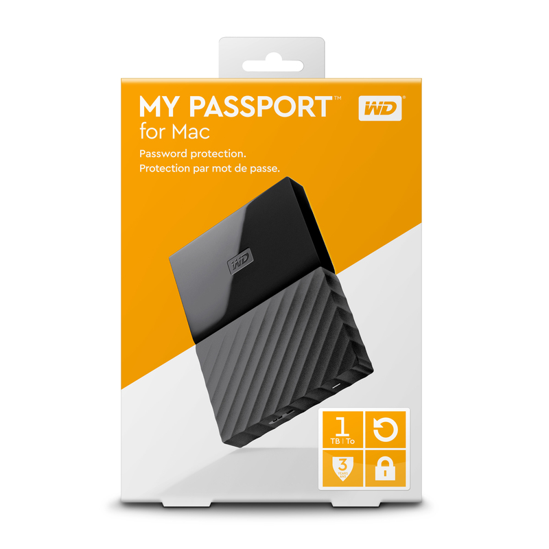 Western Digital My Passport 1TB Hard Drive Black for Mac