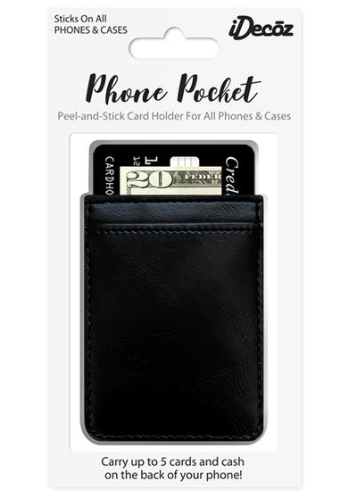 iDecoz Black Leather Phone Pocket