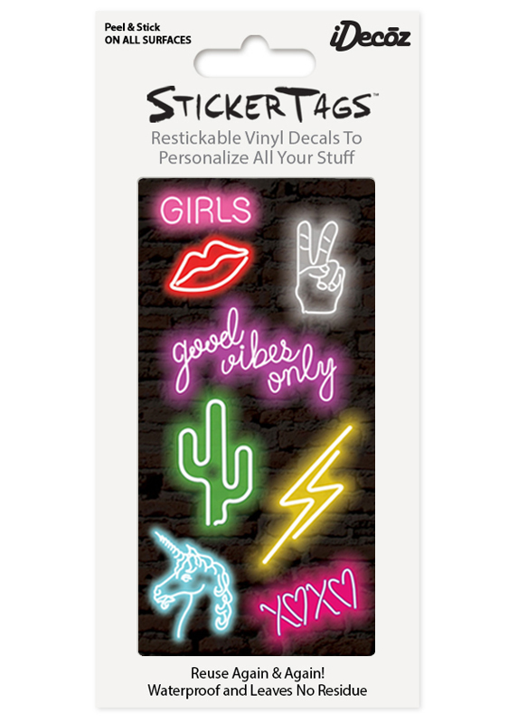 iDecoz Neon Signs Sticker Tags for Smartphones