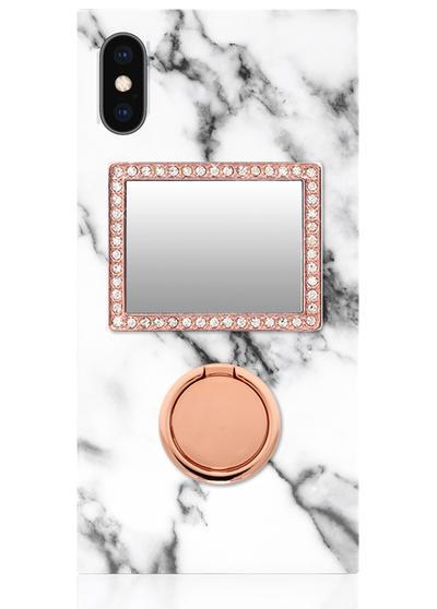iDecoz Rose Gold Rectangle with Crystals Phone Mirror