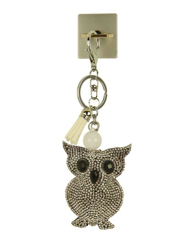 iOrigin Ring + Owl with White Crystal Keychain for Smartphones